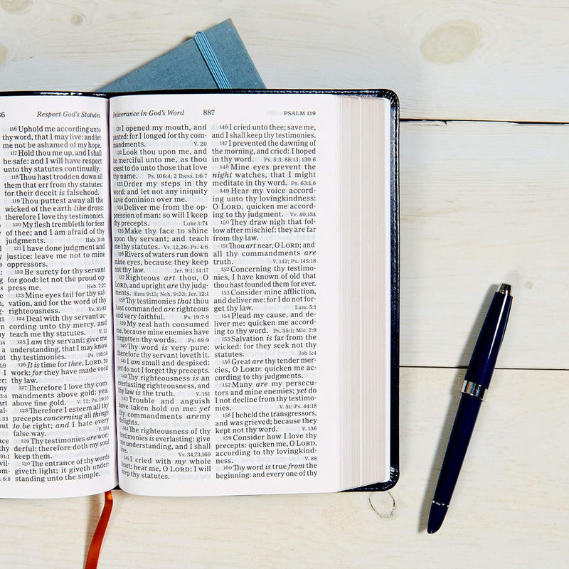 KJV Large Print Personal Size Reference Bible, Navy by Holman Bible