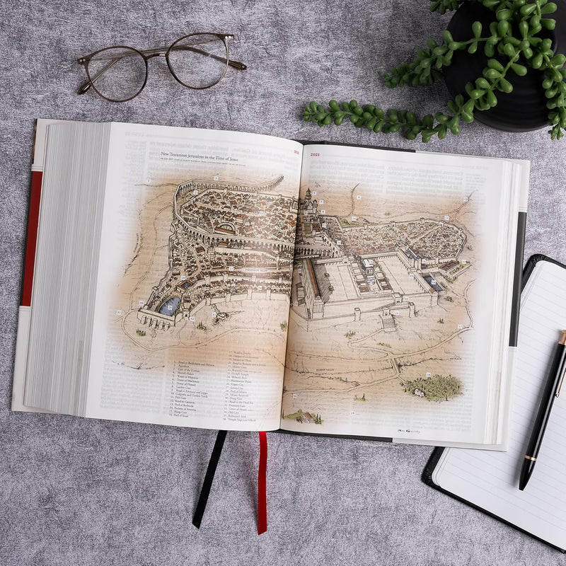 KJV Study Bible, Large Print Edition, Charcoal Cloth Over Board by Holman Bible Publishers