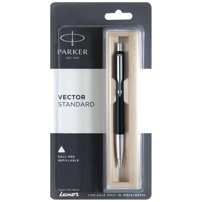 Parker vector standard chrome trim ball pen