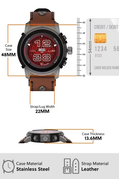 Diesel Gen 6 Griffed Brown Smartwatch DZT2043 | Luxury wrist watches