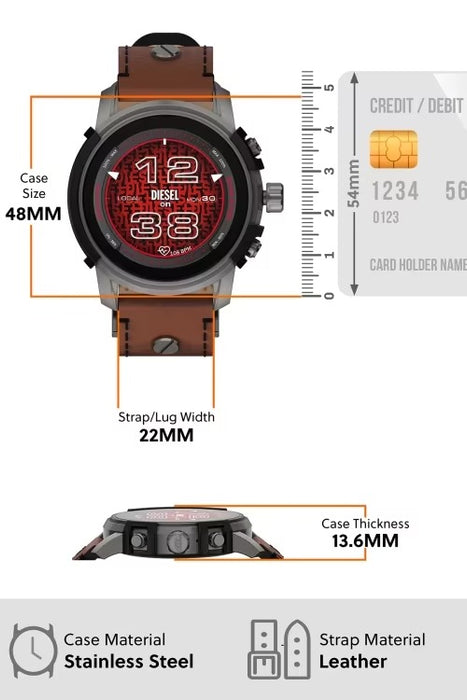 Diesel Gen 6 Griffed Brown Smartwatch DZT2043 | Luxury wrist watches