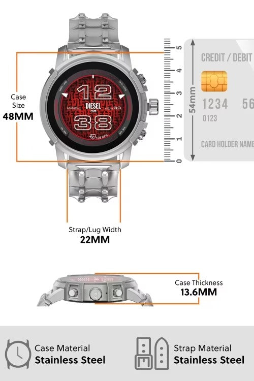Diesel Gen 6 Griffed Silver Smartwatch DZT2040