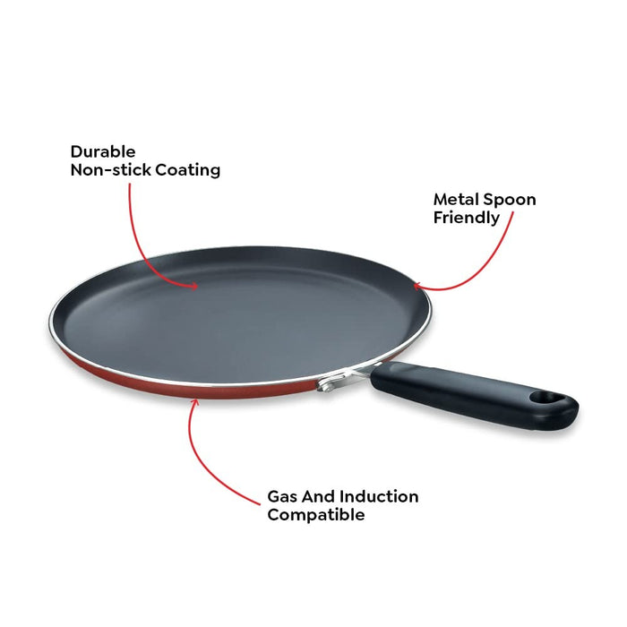 Prestige Omega Deluxe Omni Tawa 280 mm (Aluminium, Red)