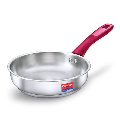 Prestige Platina Popular Stainless Steel Gas and Induction Compatible Fry Pan, 260 mm