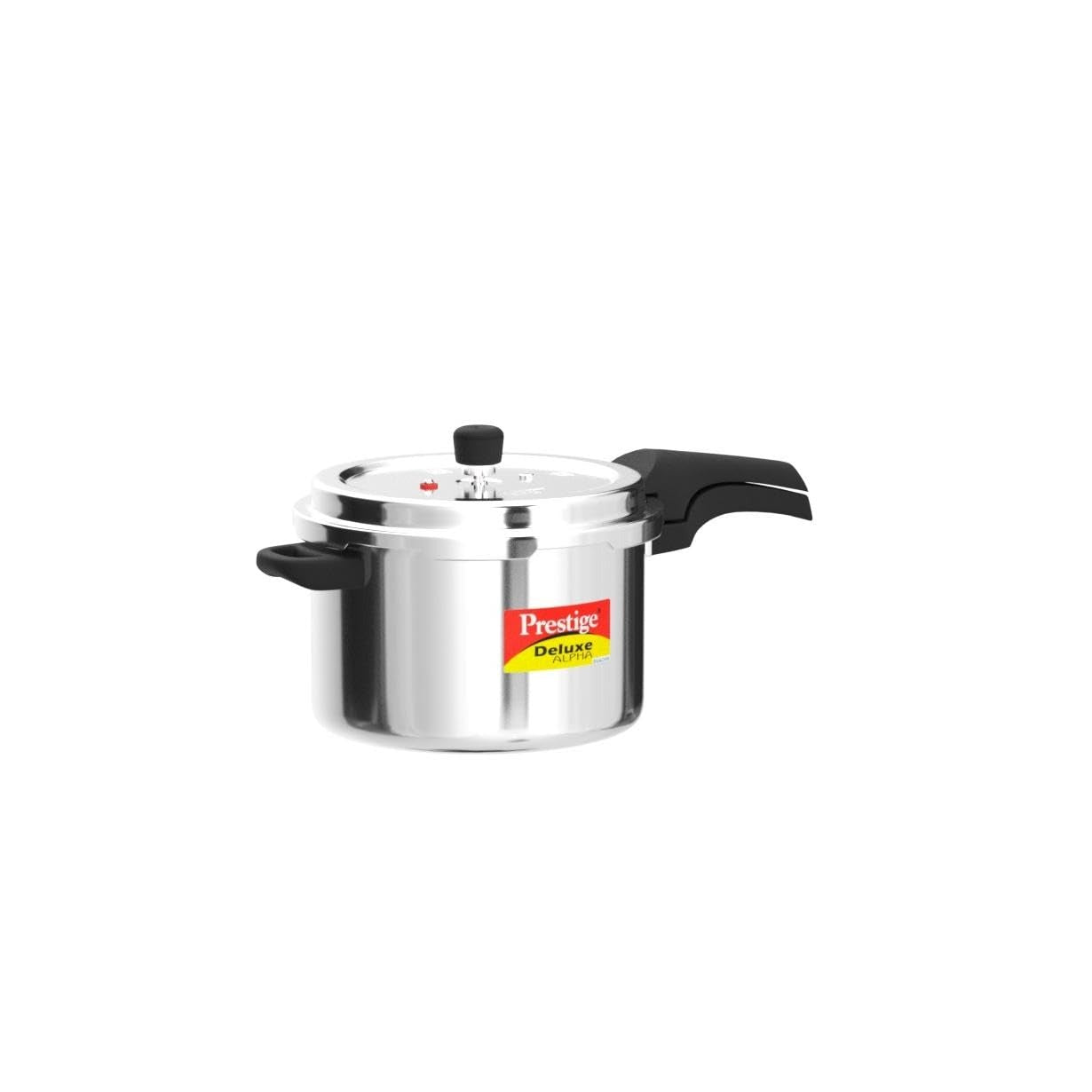Prestige 6.5 Litres Deluxe Alpha Svachh Induction Base Outer Lid Stainless Steel Pressure Cooker | Deep lid controls spillage| Silver | Pressure Indicator | Gasket-Release System | Anti-Bulge Base | Eachdaykart