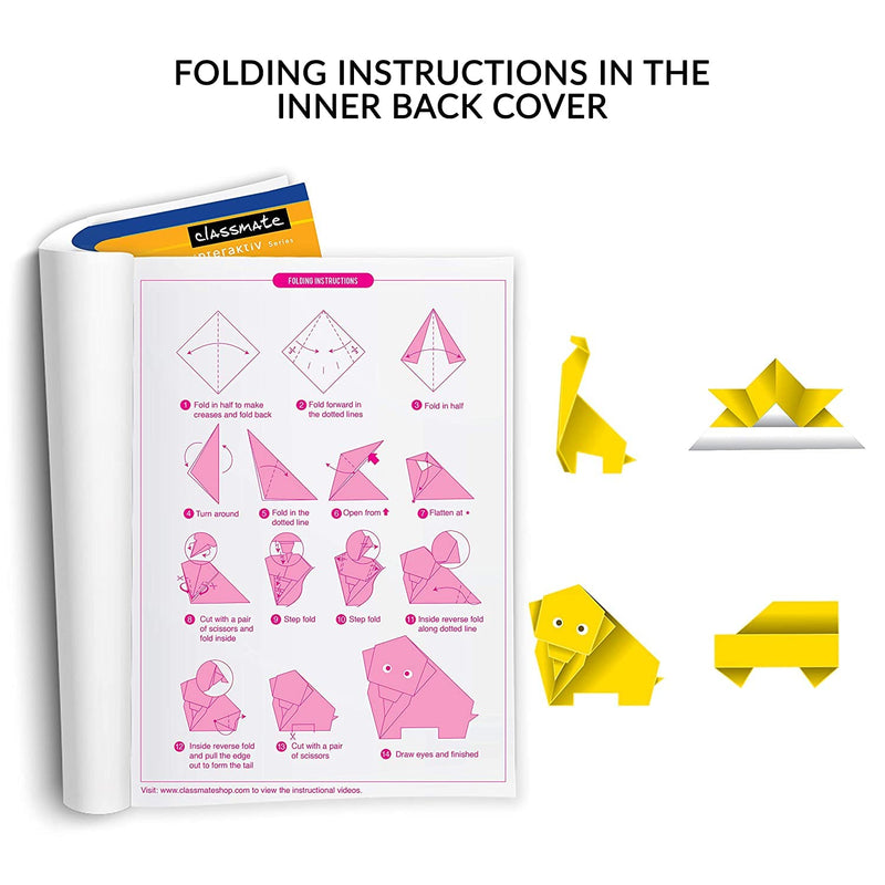 Classmate Origami Notebooks -Unruled, 168 Pages, 240 mm x 180 mm - Pack Of 12 Visit the Classmate Store