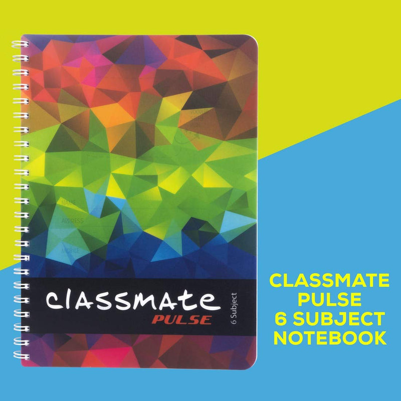 Classmate Pulse 6-Subject Spiral Notebook | Single Line, 300 Pages, A4 Size