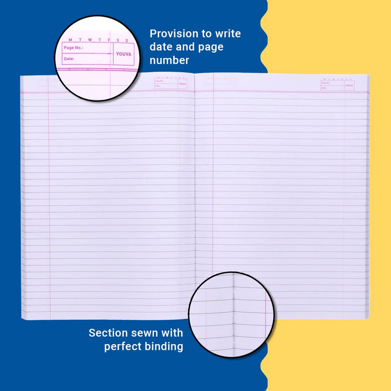 Navneet YOUVA Soft Bound Long Book - A4, 276 Pages (Pack of 6)