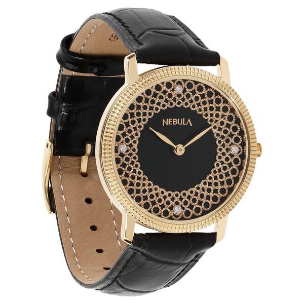 Titan Nebula Filigree Quartz Analog 18 Karat Solid Gold Watch for Men