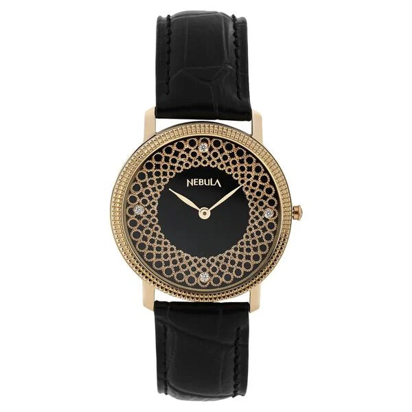 Titan Nebula Filigree Quartz Analog 18 Karat Solid Gold Watch for Men