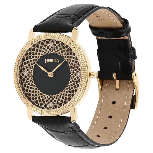 Titan Nebula Filigree Quartz Analog 18 Karat Solid Gold Watch for Men