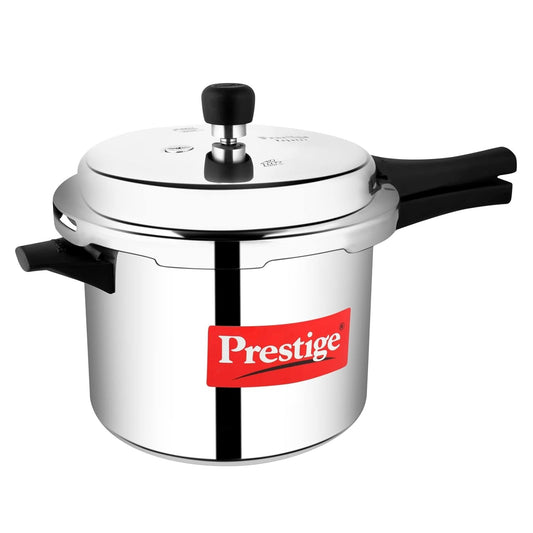 Prestige Popular Virgin Aluminium Precision Weight Valve Outer Lid Pressure Cooker, 5 L (Silver, 5 liters) | Eachdaykart