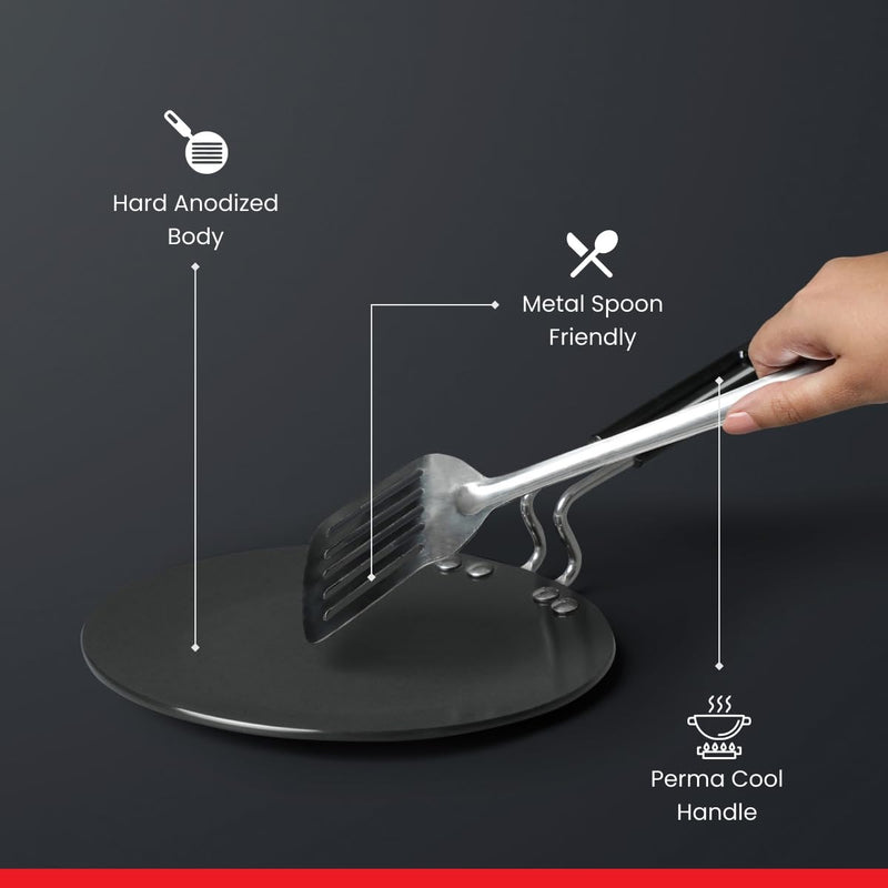 Prestige Harteloxiertes Plus-Kochgeschirr mit Induktionsboden, Roti Tawa 