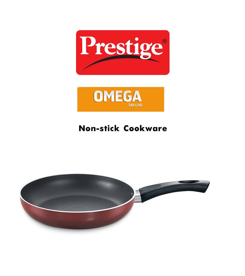 Prestige OMG DLX Sleeve Bratpfanne aus Aluminium mit Antihaftbeschichtung und Induktionsboden, 24 cm, Rot 