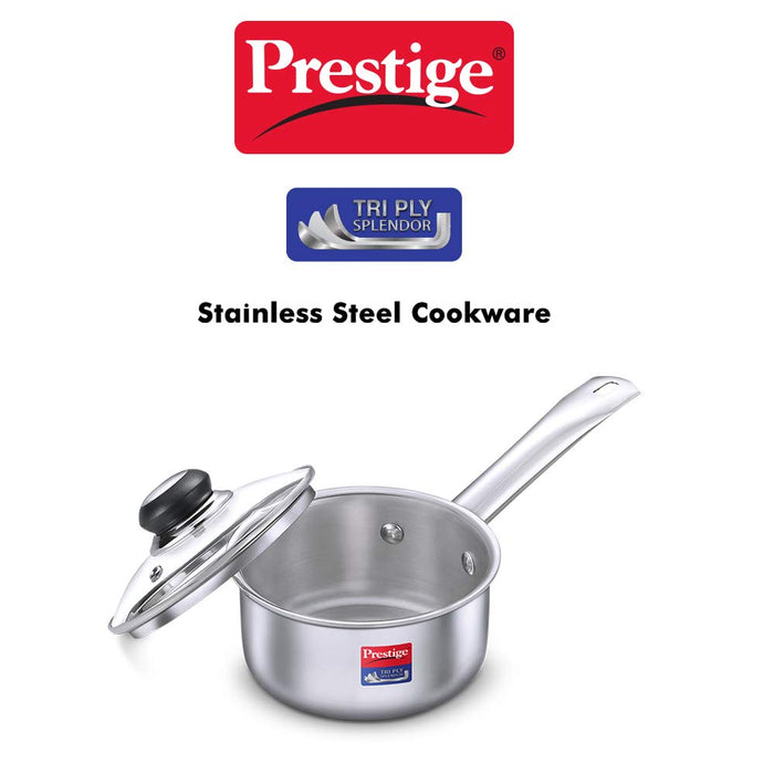 Prestige Tri Ply Splendor Sauce Pan, 180mm, 2 litres