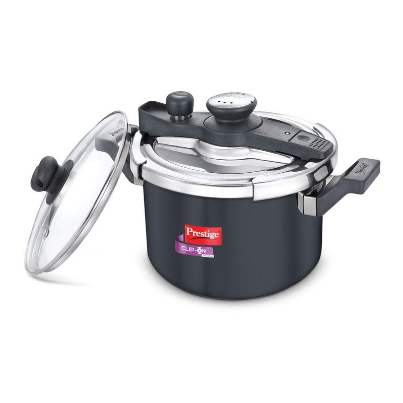 Prestige Svachh Clip-on 5 Liter Hard Anodised Aluminium Pressure Cooker Black