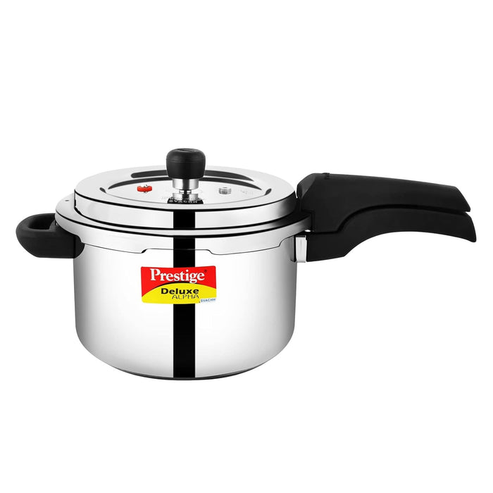 Prestige 4 Litres Svachh Deluxe Alpha Induction Base Outer Lid Stainless Steel Pressure Cooker