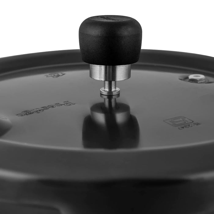 Prestige 5 Litres Svachh Induction Base Outer Lid Hard Anodized Pressure Cooker | Deep lid Spillage Control | Black | Anti-Bulge Base | Controlled Gasket Release System | Cool Touch Weight | Eachdaykart