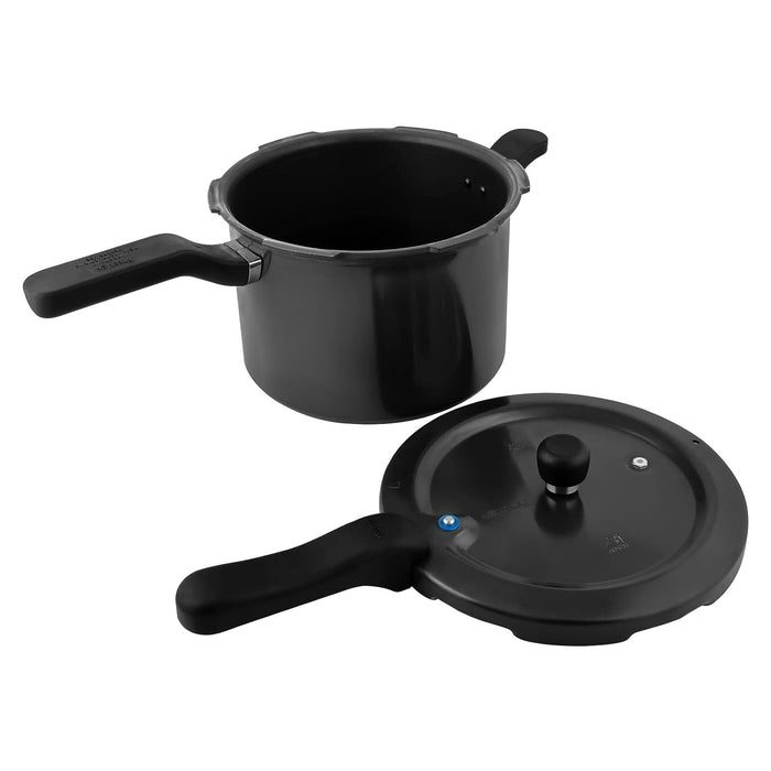 Prestige 5 Litres Svachh Induction Base Outer Lid Hard Anodized Pressure Cooker | Deep lid Spillage Control | Black | Anti-Bulge Base | Controlled Gasket Release System | Cool Touch Weight | Eachdaykart