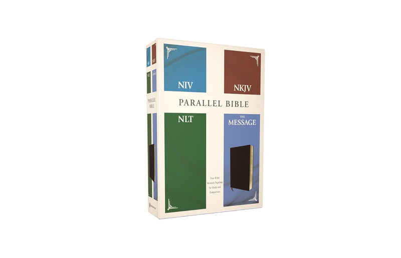 NIV, NKJV, NLT, The Message Parallel Bible – Contemporary Comparative Edition, Bonded Leather, Burgundy