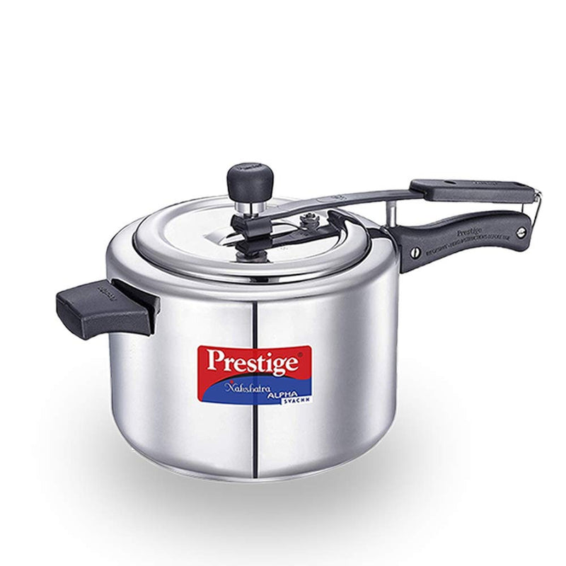 Prestige Svachh, 20246, 5 L, Nakshatra Alpha Straight Wall, with Deep Lid for Spillage Control (Inner Lid, Stainless Steel, Silver)