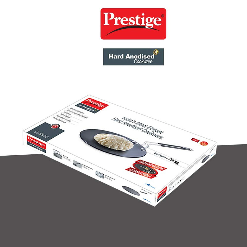Prestige Harteloxiertes Roti/Chapati Tawa (Aluminium) | Breite Basis mit 24,5 cm 