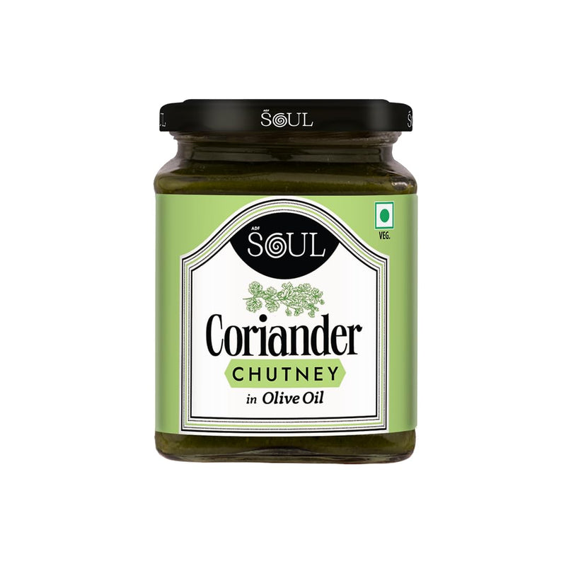 Soul Coriander Chutney in Olive Oil 270 Grams - A Flavorful Blend of Freshness and Spice