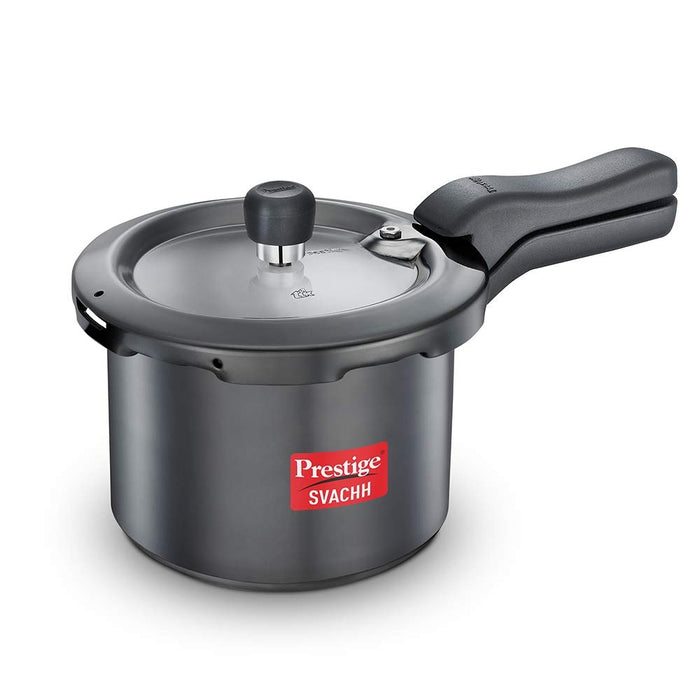 Prestige Svachh 3 Litre Outer Lid Pressure Cooker with Hard Anodized Aluminium Body (Black)