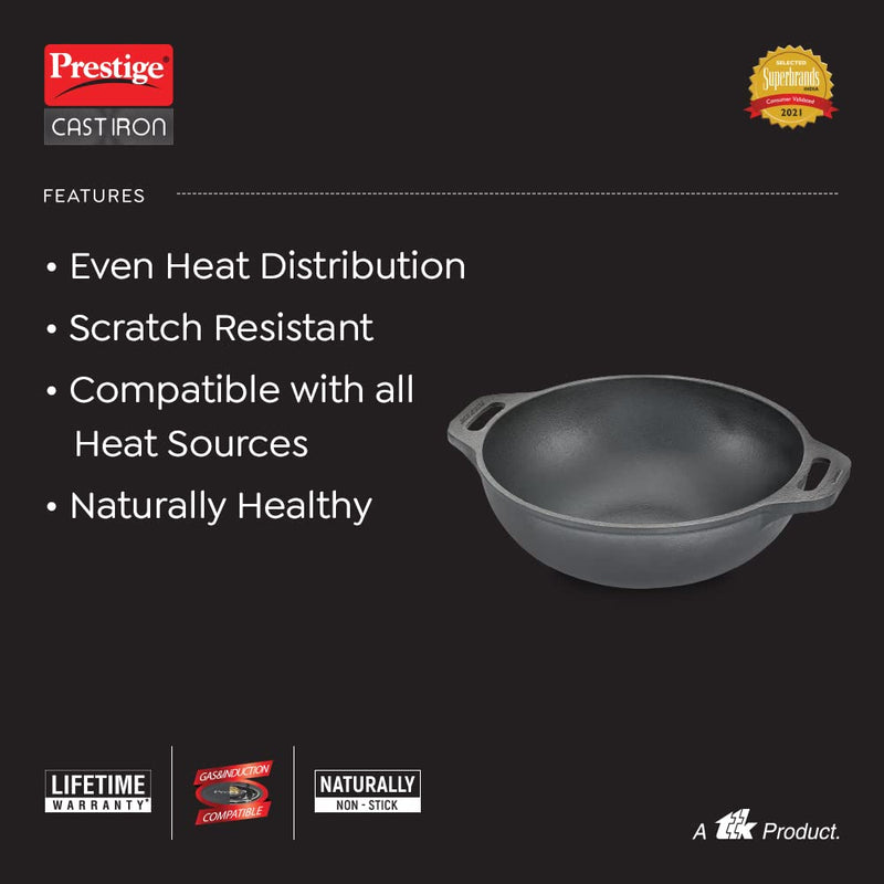 Prestige Cast Iron Kadai(26cm)
