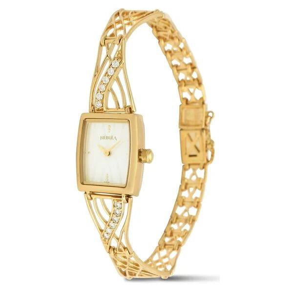 Titan Nebula Quartz Analog 18 Karat Solid Gold Watch for Women