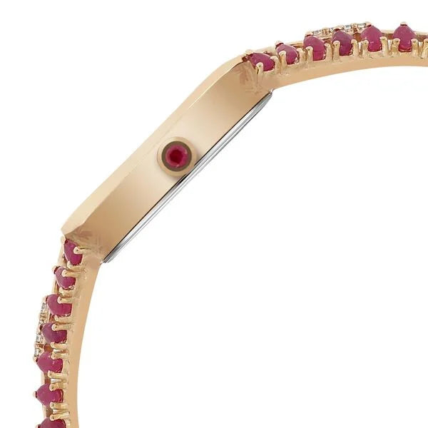 Titan Nebula Jewels 18k Gold Analog with Diamonds and Rubies Watch for Women
