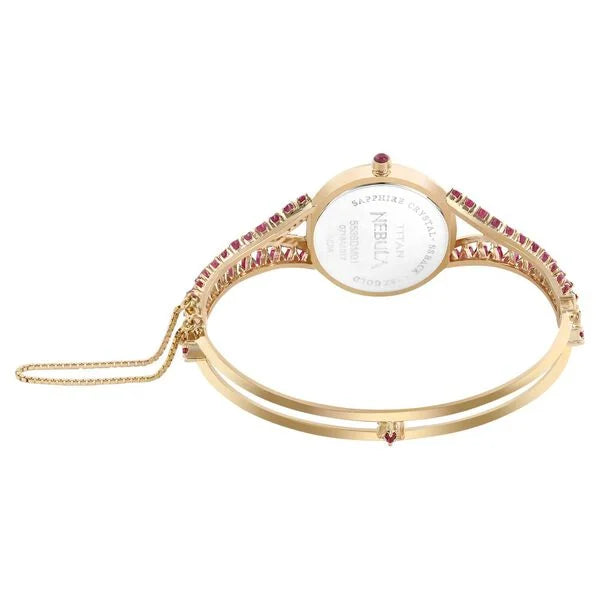 Titan Nebula Jewels 18k Gold Analog with Diamonds and Rubies Watch for Women