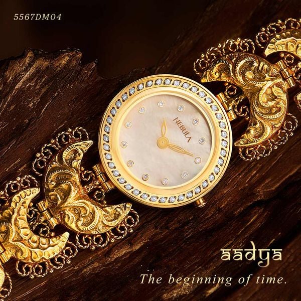 Titan Nebula Nakashi 18k Gold Analog with Diamonds Watch for Women