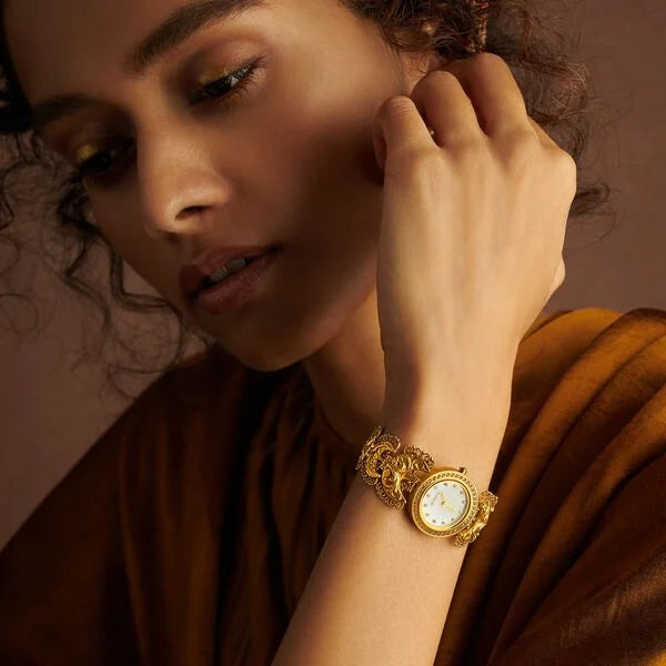 Titan Nebula Nakashi 18k Gold Analog with Diamonds Watch for Women