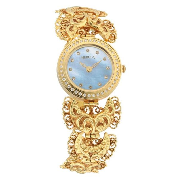 Titan Nebula Nakashi 18k Gold Analog with Diamonds Watch for Women