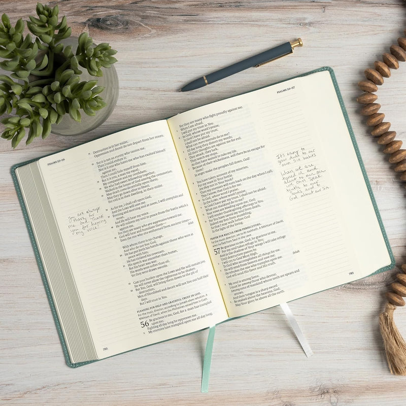 NASB Notetaking Bible, Large Print Edition, Earthen Teal SuedeSoft LeatherTouch by Holman Bible Publishers