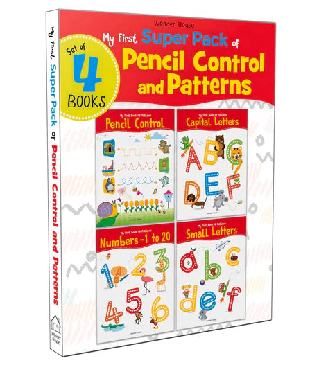 My First Super Boxset of Pencil Control and Patterns : Pack of 4 interactive activity books to practice Patterns, Numbers and Alphabet by Wonder House Books in Paperback