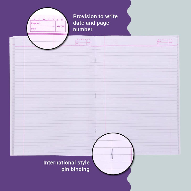 Navneet YOUVA Soft Bound Long Notebook - 172 Pages (Pack of 6)