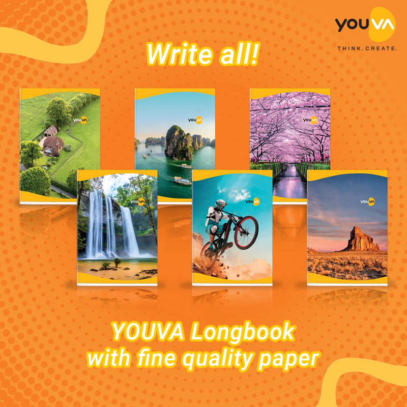 Navneet YOUVA Soft Bound Long Notebook - 172 Pages (Pack of 6)