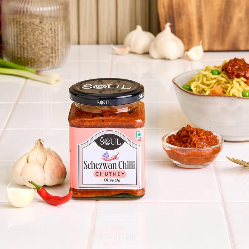 ADF Soul Chilli Chutney in Olive Oil 265 Grams-Schezwan