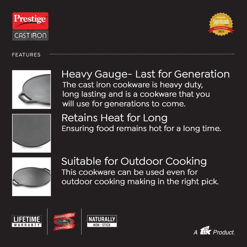 Prestige 30 cm Cast Iron Dosa Tawa