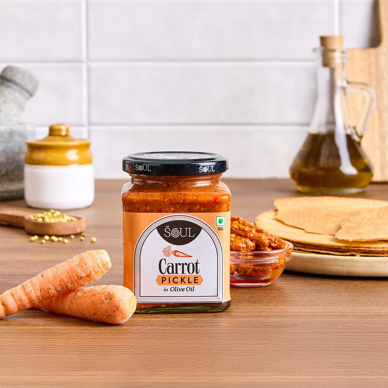 Soul Carrot Pickle in Olive Oil 265 Grams - A Flavorful Fusion Infused with Premium Olive Oil