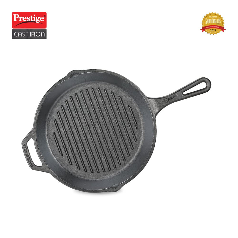 Prestige Cast Iron Grill Pan, 250 mm (Black)