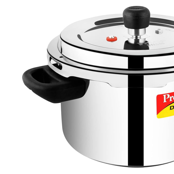 Prestige 4 Litres Svachh Deluxe Alpha Induction Base Outer Lid Stainless Steel Pressure Cooker