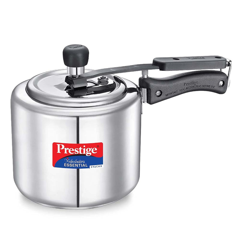 Prestige Nakshatra Essential Svachh Stainless Steel Pressure Cooker (3L, Silver, Tri-Ply Bottom, Inner Lid)