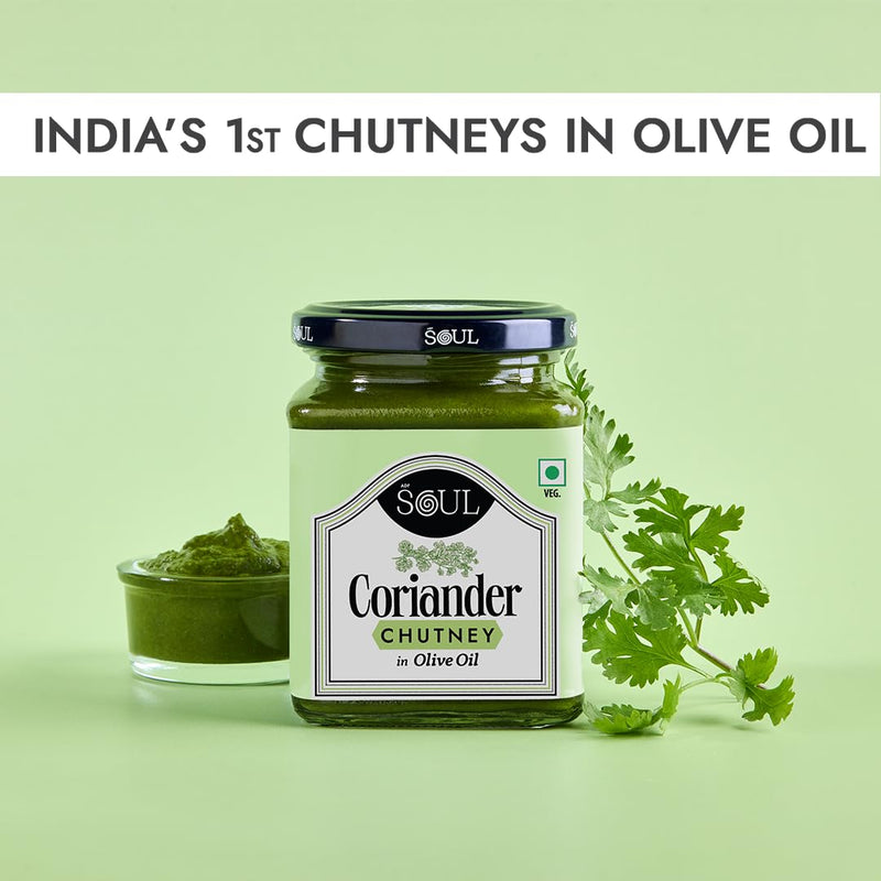Soul Coriander Chutney in Olive Oil 270 Grams - A Flavorful Blend of Freshness and Spice