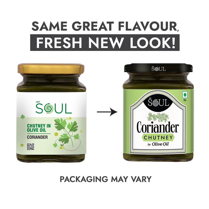 Soul Coriander Chutney in Olive Oil 270 Grams - A Flavorful Blend of Freshness and Spice
