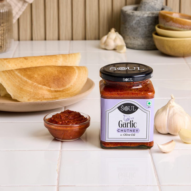 Soul Garlic Chutney in Olive Oil 275 Grams - A Flavorful Blend for Every Dish