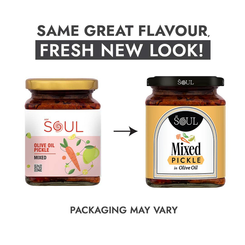 Soul Mixed Pickle in Olive Oil 275 Grams - A Diverse Fusion Infused with Premium Olive Oil