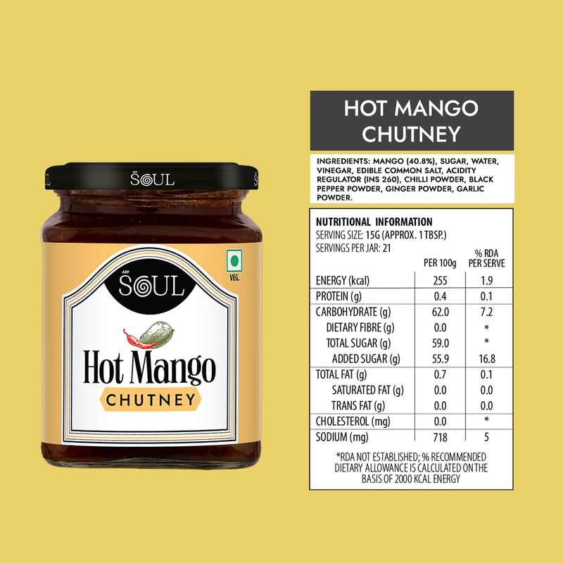 Soul Hot Mango Chutney 325 Grams